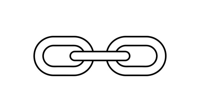 A broken chain icon looping in outline style, symbolizing freedom, disconnection, or strength under pressure.