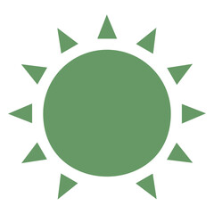 Stylized Green Sun Icon