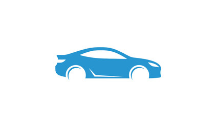 Fototapeta premium a blue car logo design featuring a sleek modern vehicle silhouette