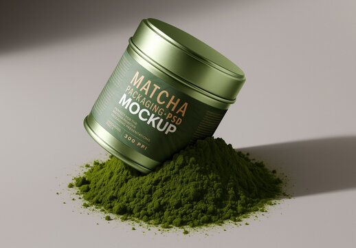 Matcha Packaging Mockup for Creative Design and Branding Projects