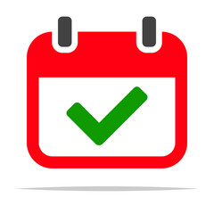 Calendar with check mark icon transparent vector isolated