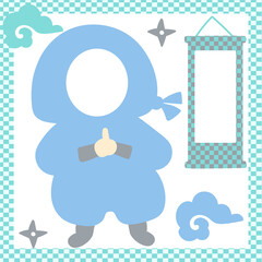 可愛い忍者の顔はめフォトフレーム