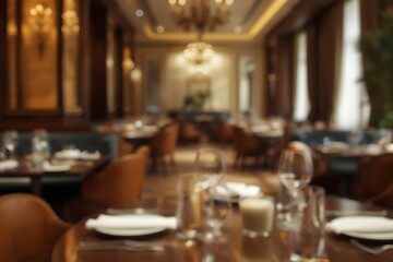 Fototapeta premium Generative AI Luxurious Interior of Elegant Fine Dining Restaurant