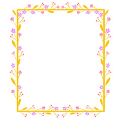 Obraz premium Elegant Yellow and Purple Floral Rectangular Frame for Spring Stationery