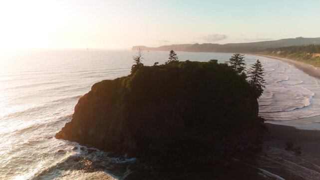 Stunning Sunset At Washington States Coastline