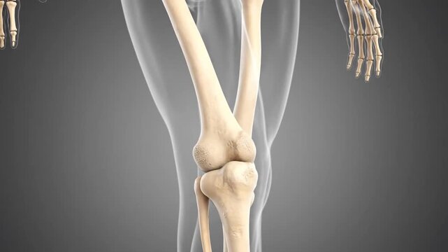 Human anatomy 3D illustration of skeletal system torso and arm bones
