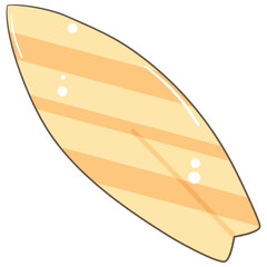 Surfboard with Striped Illustration