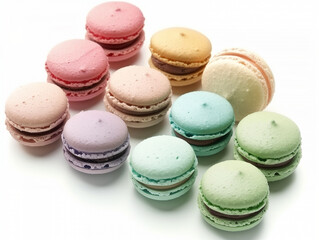 Fototapeta premium Spring Pastel Macarons Background Pattern