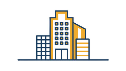 Obraz premium Modern office buildings isolated on white background, Vector