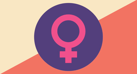 Fototapeta premium Feminism Venus Symbol Vector Icon in Modern Flat Style for Gender Equality Designs
