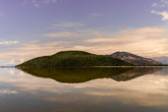 sunset over lake
