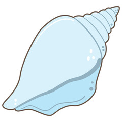 Illustration of a Light Blue Conch Shell