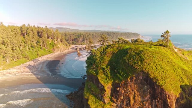Stunning Sunset At Washington States Coastline