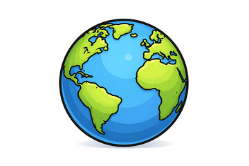 Colorful Earth Globe Illustration Isolated on White