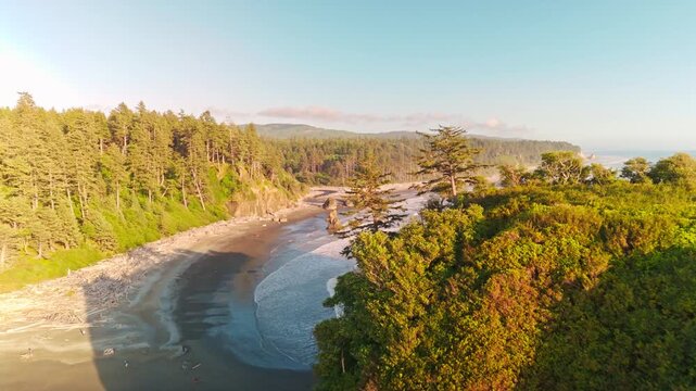 Stunning Sunset At Washington States Coastline