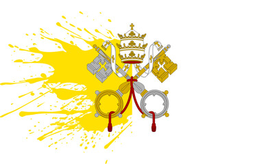 Flag of the Catholic Church Vatican City With Artistic Paint Splash Effect © Freedom