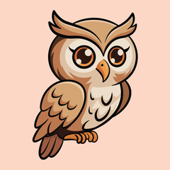 Naklejka premium Sweet Forest Creatures – Animal Owl Mascot Vector