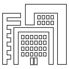 City building line icon