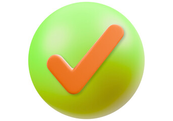 Green sphere with orange check mark signifying approval © ImageFlow 