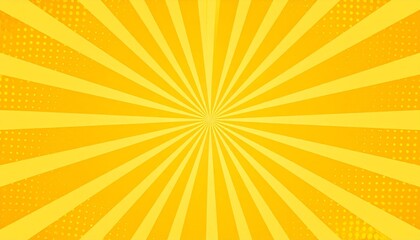 Fototapeta premium An abstract orange vector background featuring a bright summer sunburst with yellow rays and shining sunlight beams to create a hot starburst wallpaper design