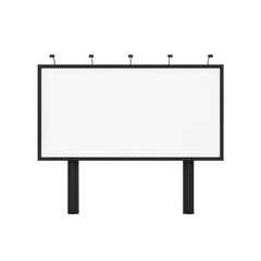 Fototapeta premium Empty outdoor advertising billboard with white screen for mock-up isolated on transparent background.