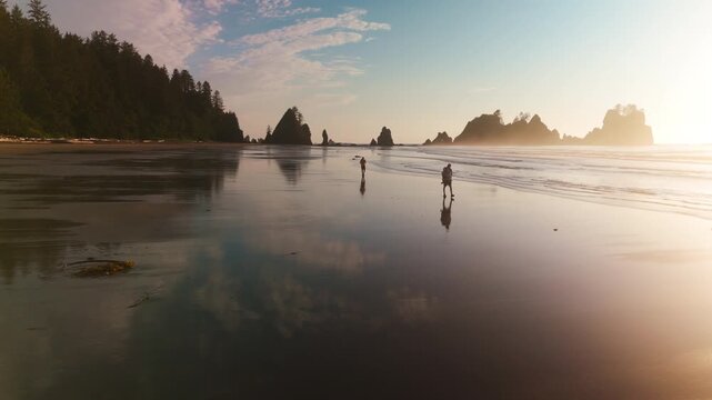 Stunning Sunset At Washington States Coastline