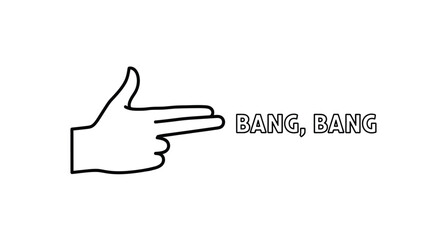 Hand gun gesture with text a striking black silhouette © IMkM00i76