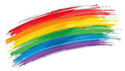Fototapeta premium A vibrant rainbow brush stroke on a black background on transparent background