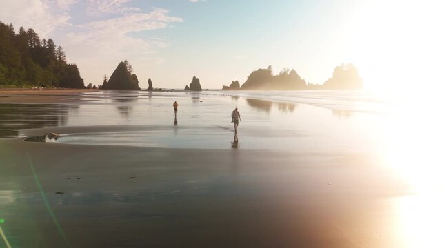 Stunning Sunset At Washington States Coastline