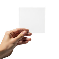 Obraz premium Hand holding transparent sheet isolated on transparent background
