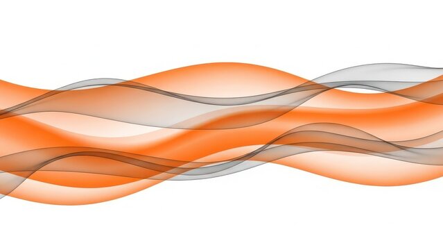 Abstract flowing orange and silver waves seamless pattern background minimal design