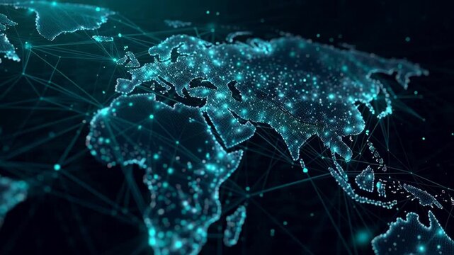 Global Network Connections Map