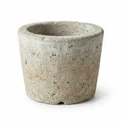 Hypertufa planter isolated on a white background  