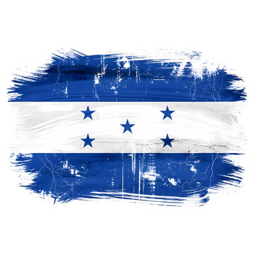 Honduras flag painted with brush strokes