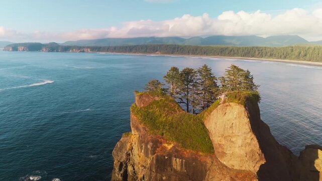 Stunning Sunset At Washington States Coastline