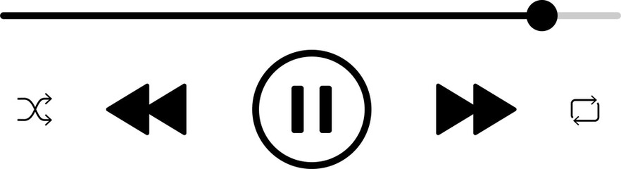 Music Player Interface Element Design Vector Illustration