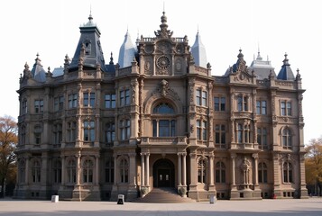 Obraz premium Majestic Neo-Renaissance Palace Architecture with Ornate Facade and Symmetrical Design