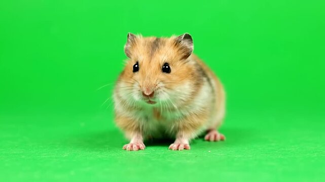 Green Screen Animal Cute Hamster Walking Chroma Key Pet Rodent