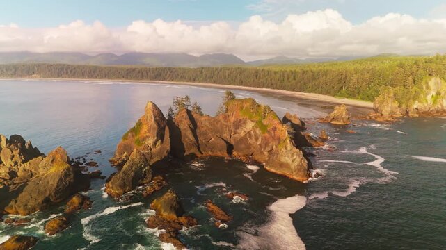 Stunning Sunset At Washington States Coastline