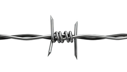 Close-up of Barbed Wire with Sharp Spikes