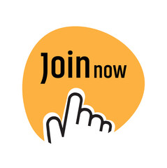 join now sign on white background
