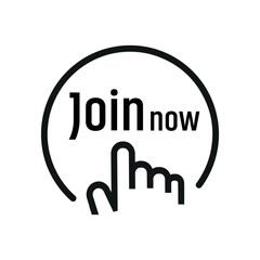 join now sign on white background