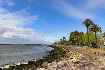 River mouth of the Rio Doro in Foz do Douro, Porto, Portugal.