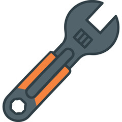 Obraz premium Adjustable wrench illustration isolated on a clean background showcasing tool's design and functionality