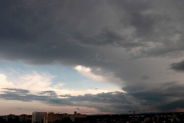 blue sky,clouds and stormy weather