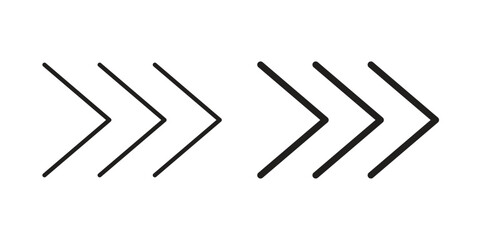 Right arrow icons for design. Easily editable stroke. Modern flat design.