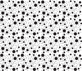 Seamless Black Polka Dot Pattern on White Background, Minimalist Abstract Circle Texture for Multi-Purpose Design
