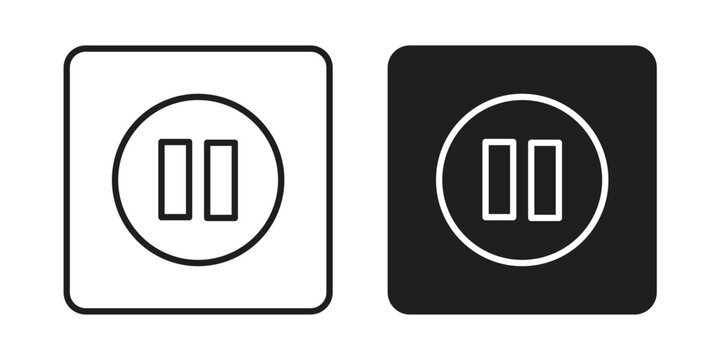 Round socket icons for design. Easily editable stroke. Modern flat design.