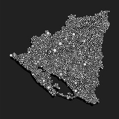 Creative map of Nicaragua from random grey dots