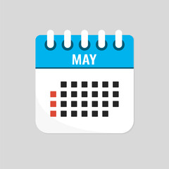 Vector template icon page calendar - May month